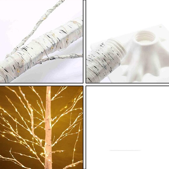 🎄Pak of 2 🎄- 5 ft Warm White Lighted Birch Tree Lights - Christmas Home Decor - Picture 4 of 16